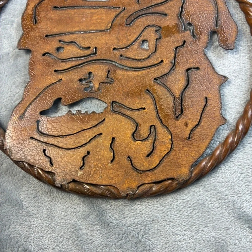 Georgia Bulldogs Metal Wall Art Rustic Copper Tone UGA Mascot Decor 12 Inch